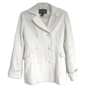 MODA INTERNATIONAL • Cream Wool Pea Coat • XS